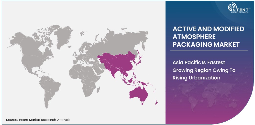 Active and Modified Atmosphere Packaging Market share by region 